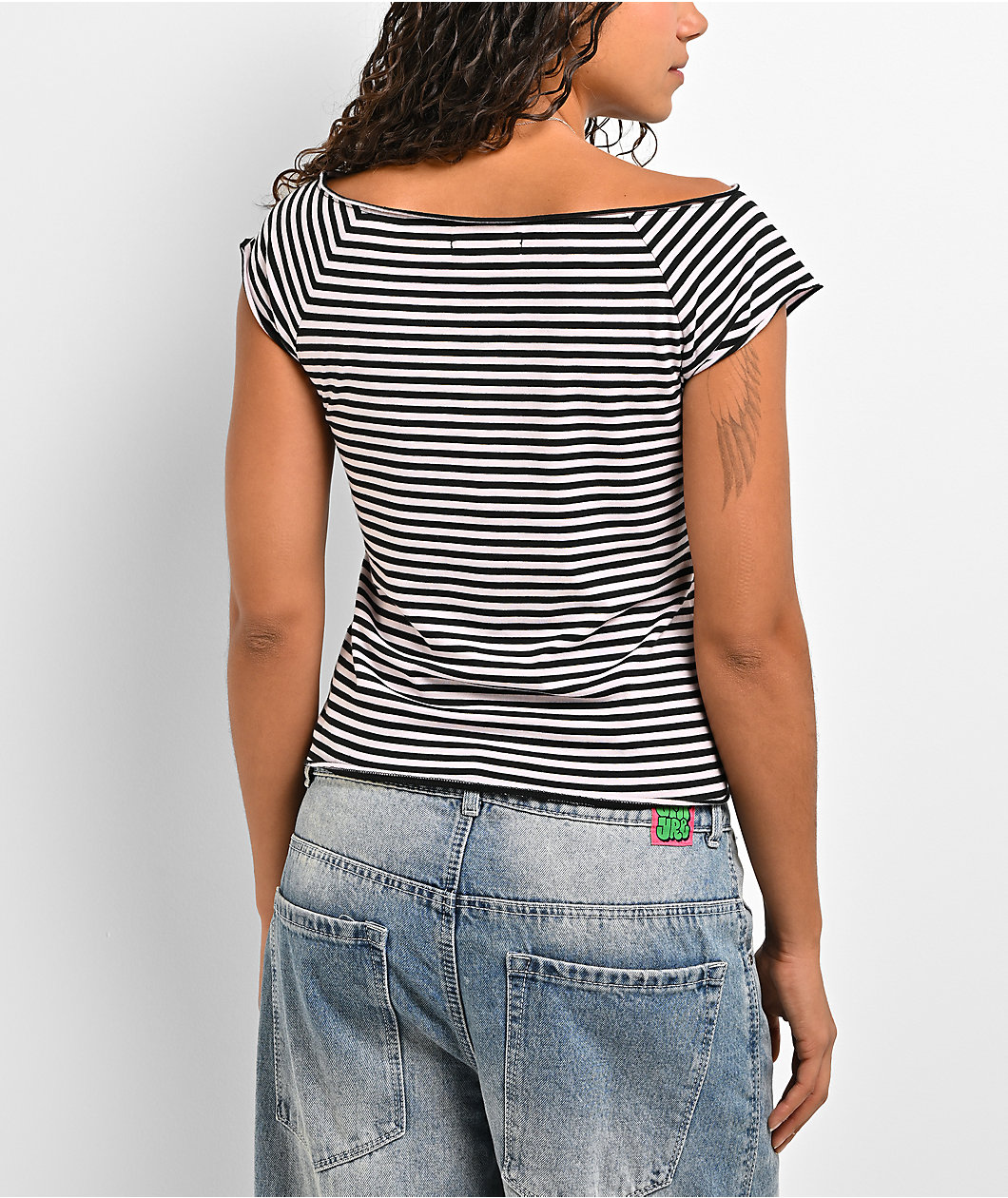 Freeworld Isabel Striped Pink & Black Top