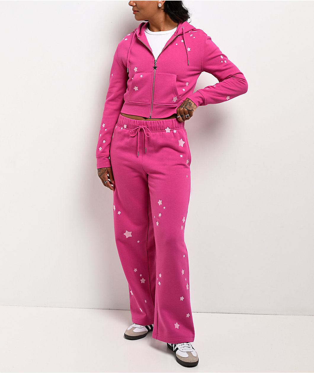 Freeworld Issa Star Pink Relaxed Sweatpants