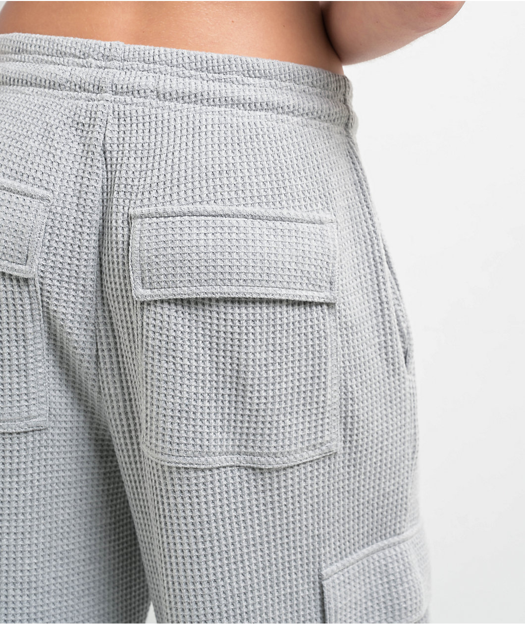 Freeworld Nola Waffle Grey Cargo Relaxed Sweatpants