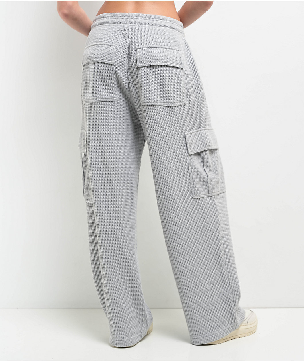 Freeworld Nola Waffle Grey Cargo Relaxed Sweatpants