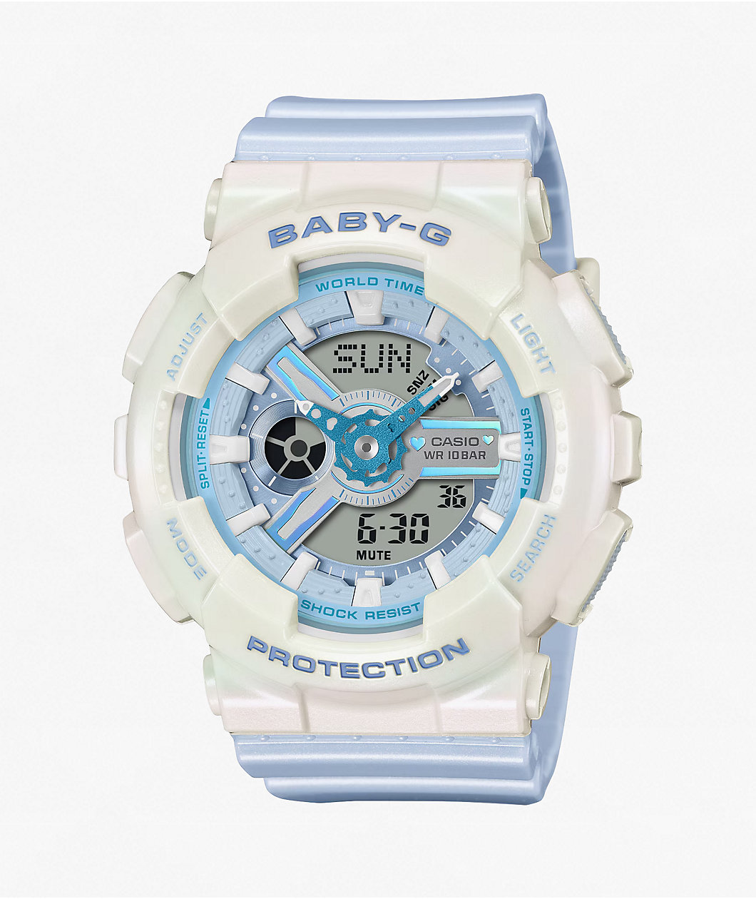 G-Shock Baby-G BA-110PD-2ACR White & Light Blue Analog & Digital Watch