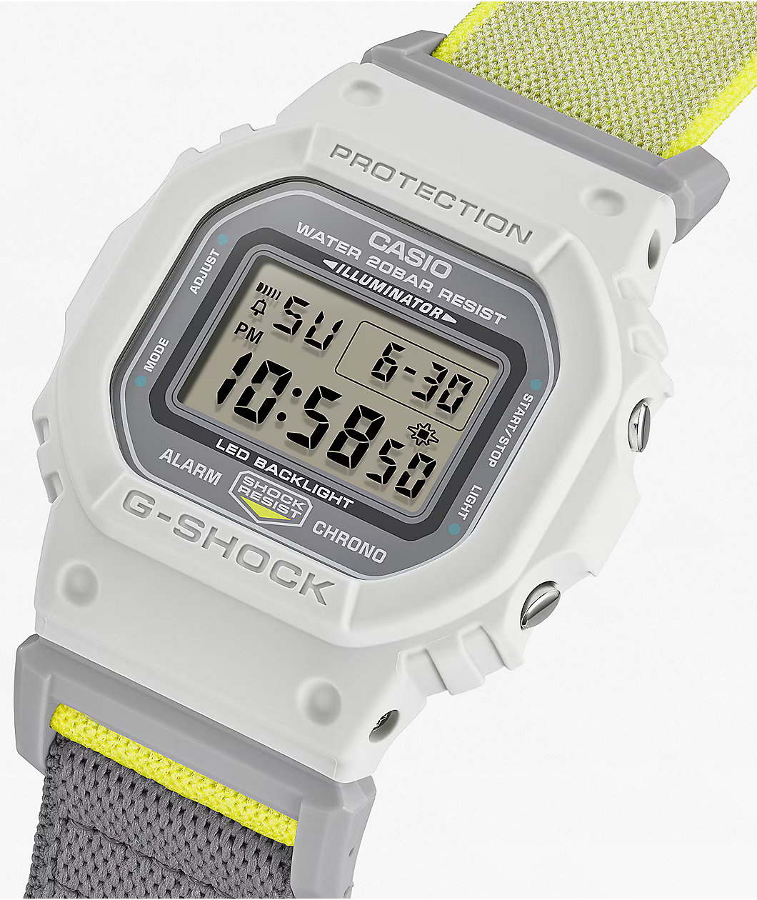 G-Shock DW5600MNC-7A8 Square White, Grey & Yellow Digital Watch