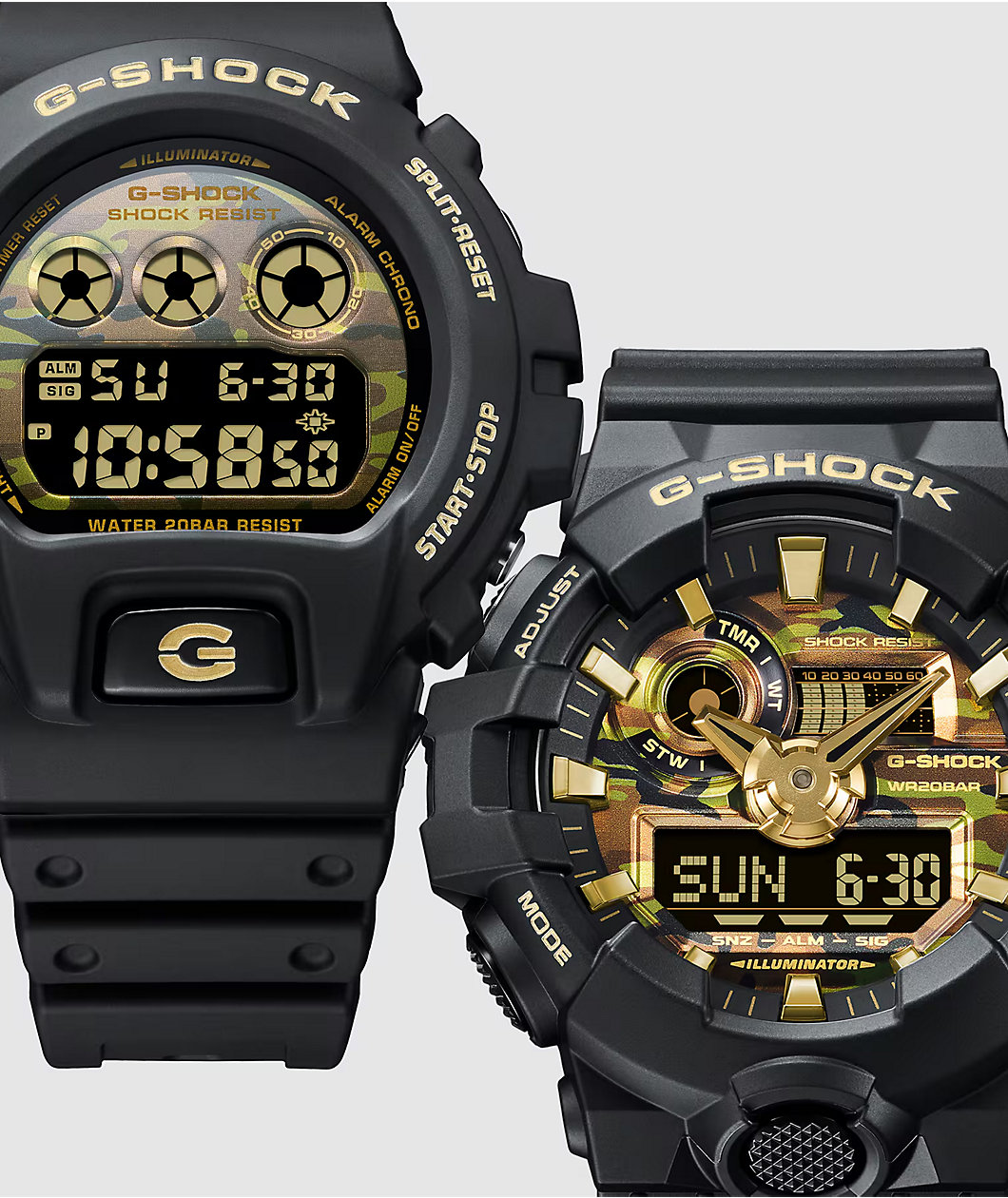 G-Shock DW6900CF-1 Black & Camo Analog & Digital Watch