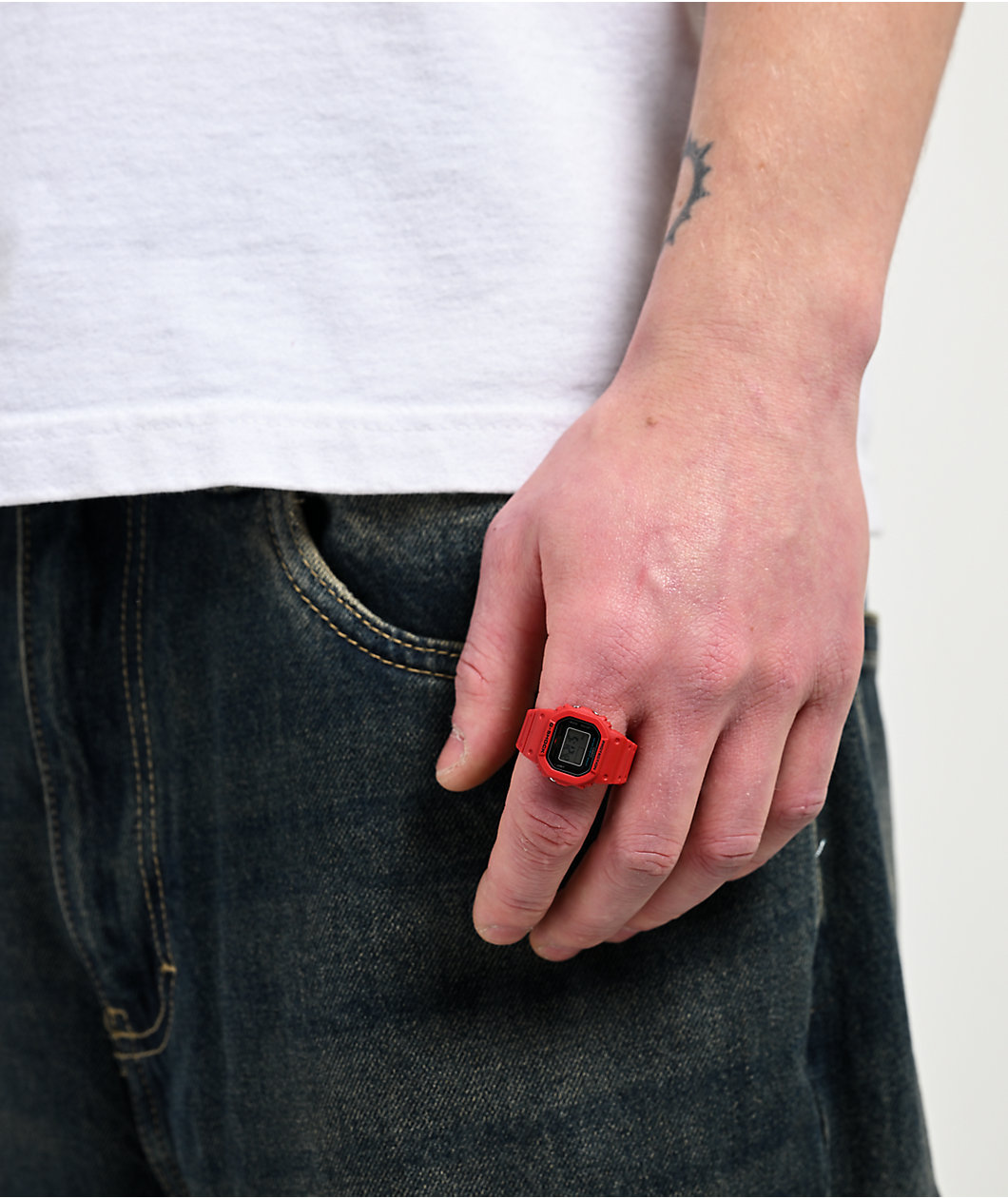 G-Shock DWN-5600-9 Red Digital Watch Ring