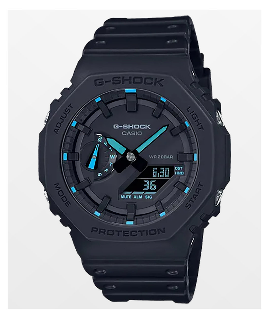 G-Shock GA-2100-1A2 Black & Blue Digital & Analog Watch