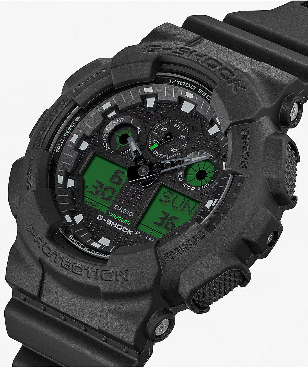 G-Shock GA100BEG-1A Black & Electro Green Analog & Digital Watch