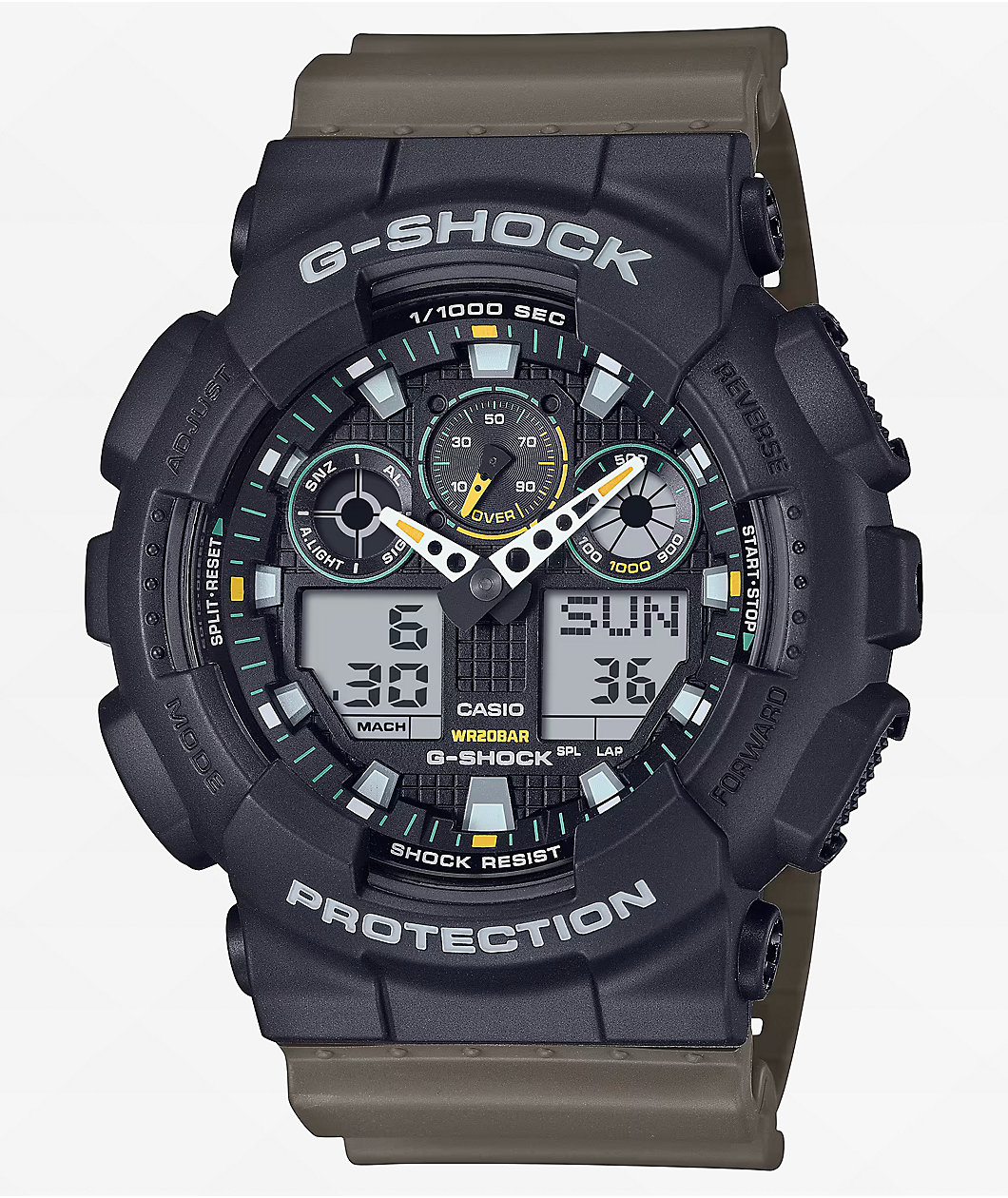 G-Shock GA100TU-1A3 Green & Black Analog & Digital Watch