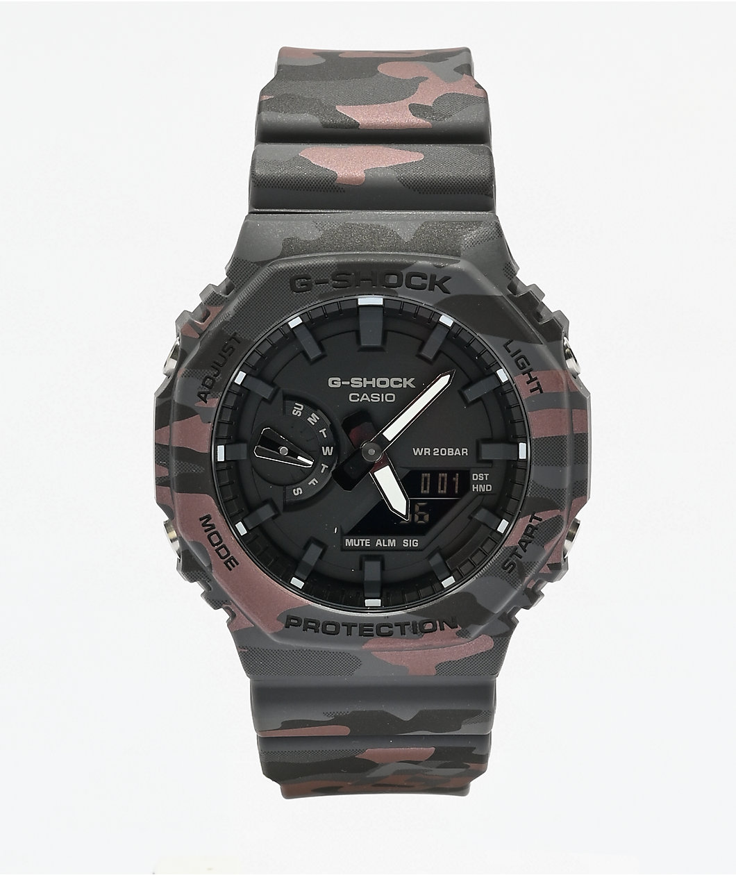 G-Shock GA2100CM-8A Black & Red Camo Analog & Digital Watch