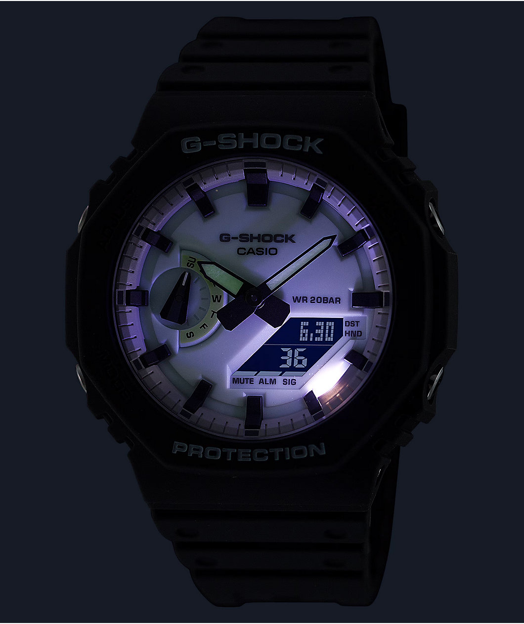 G-Shock GA2100HD-8A Grey & Glow In The Dark Analog Watch