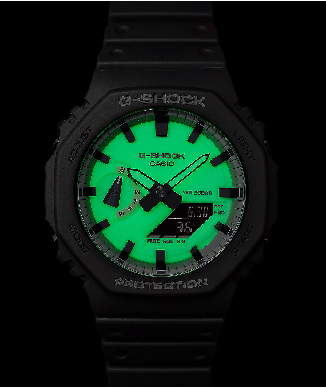 G-Shock GA2100HD-8A Grey & Glow In The Dark Analog Watch