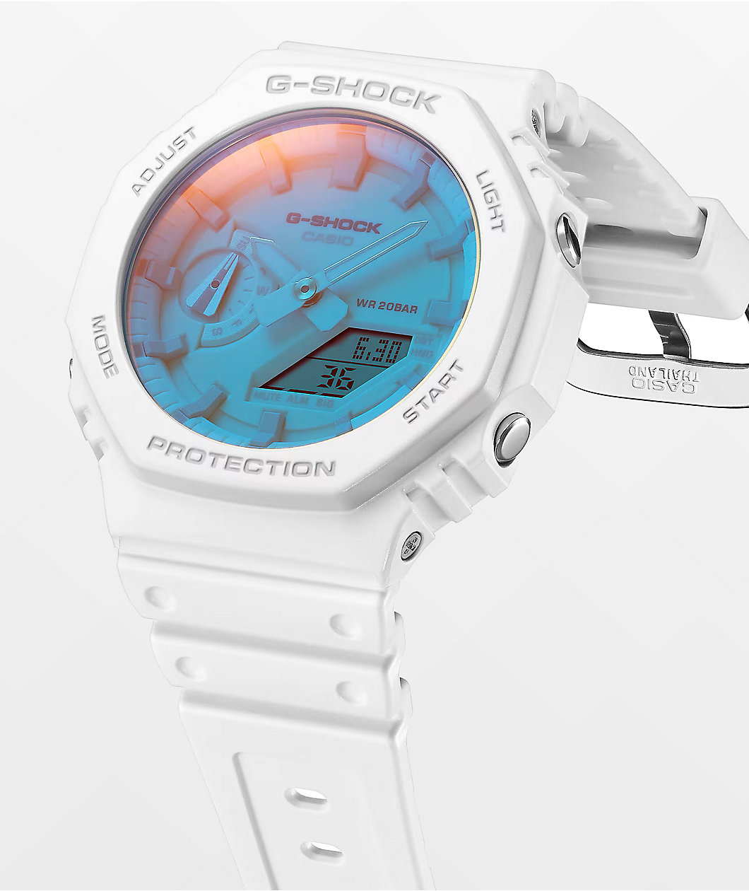 G-Shock GA2100TL-7A White & Turquoise Analog Digital Watch