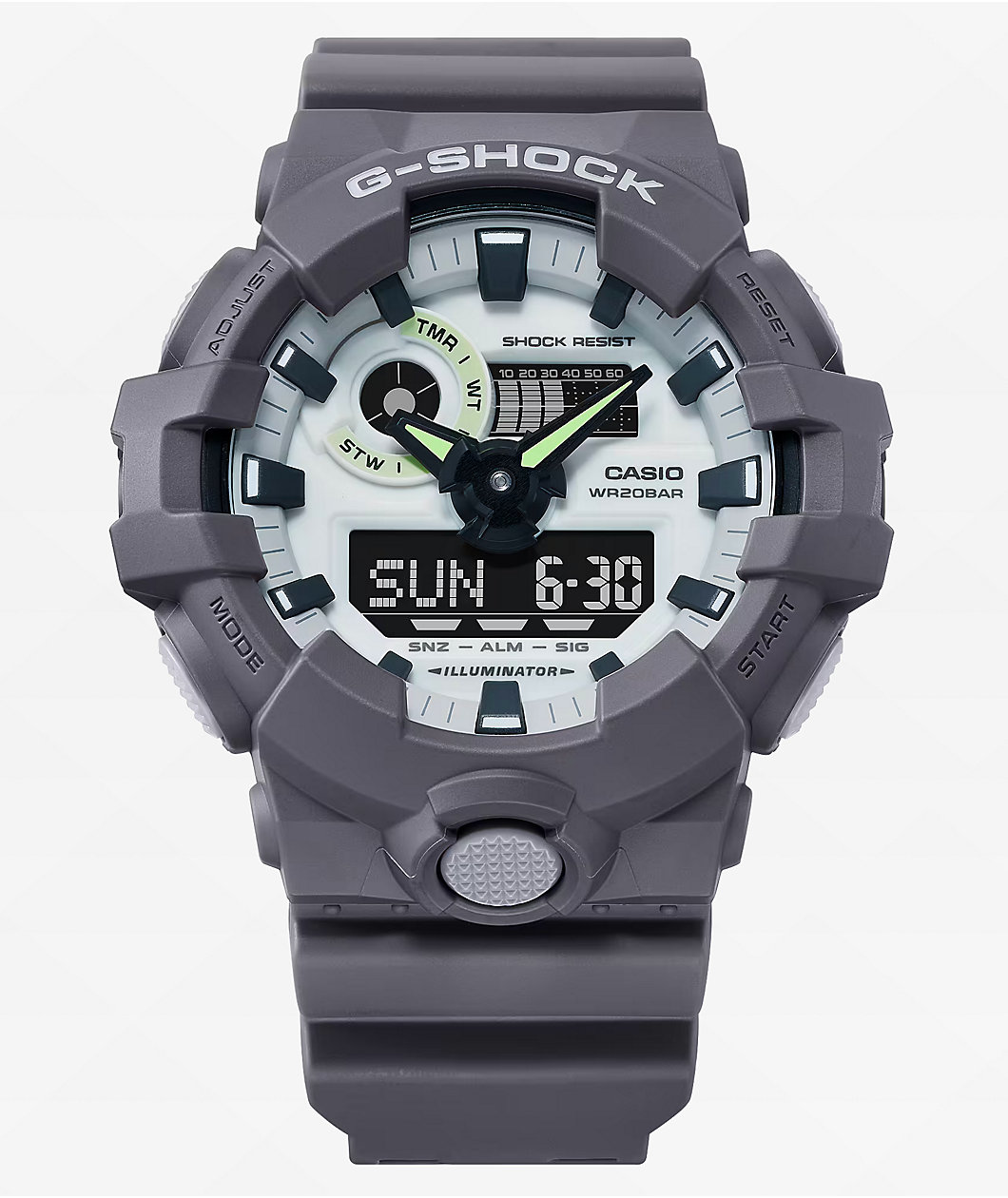 G-Shock GA700HD-8A Grey & Glow In The Dark Analog Watch