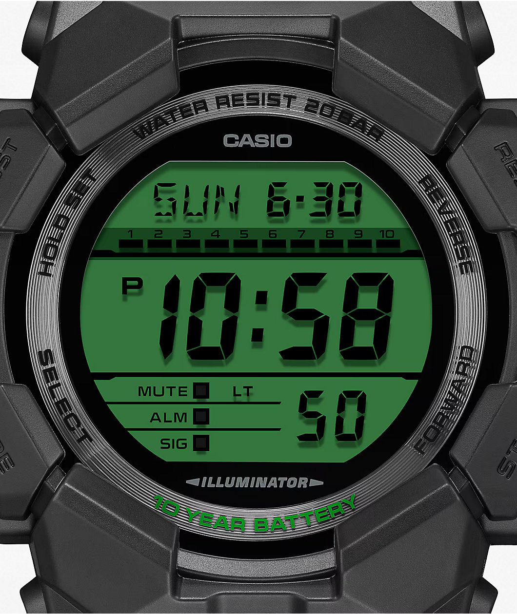 G-Shock GD010BEG-1 Black & Electro Green Digital Watch