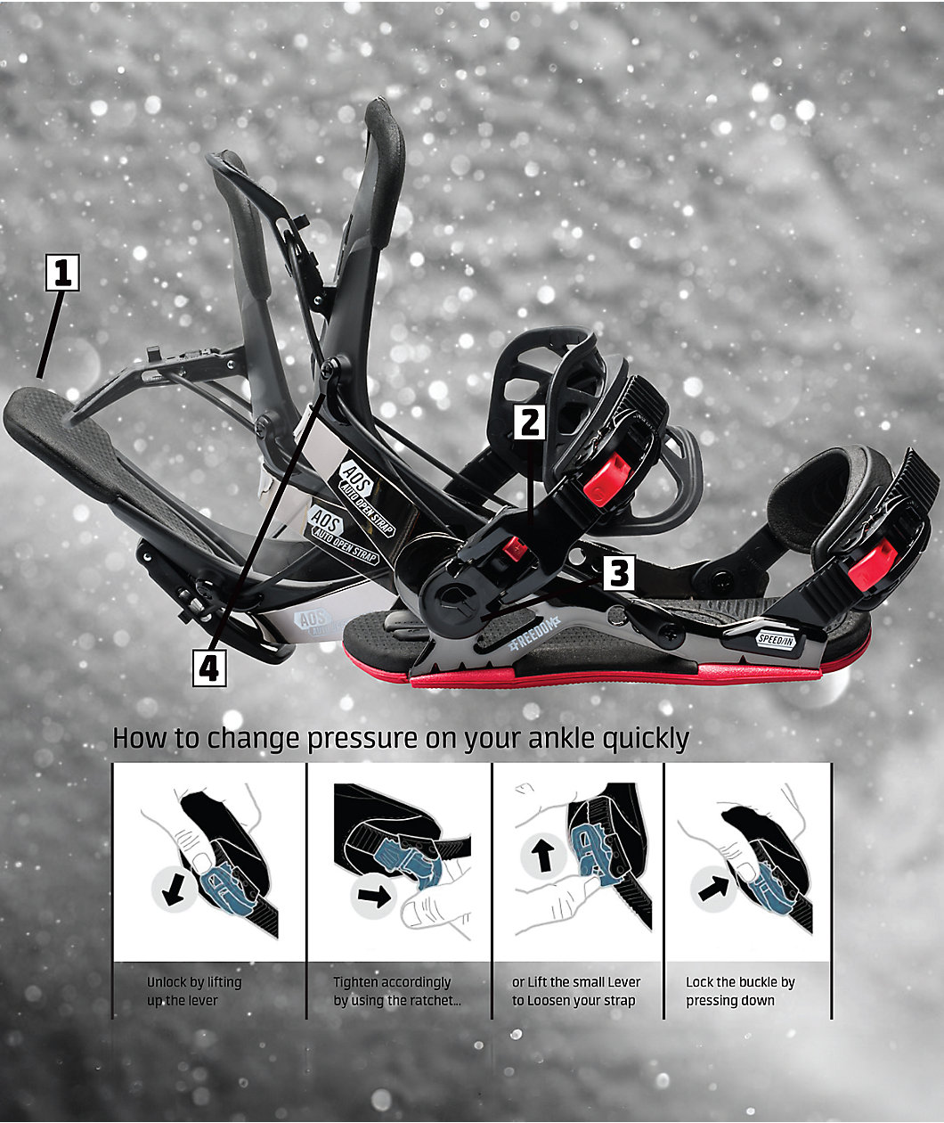 GNU Cheeter Black Snowboard Bindings 2026