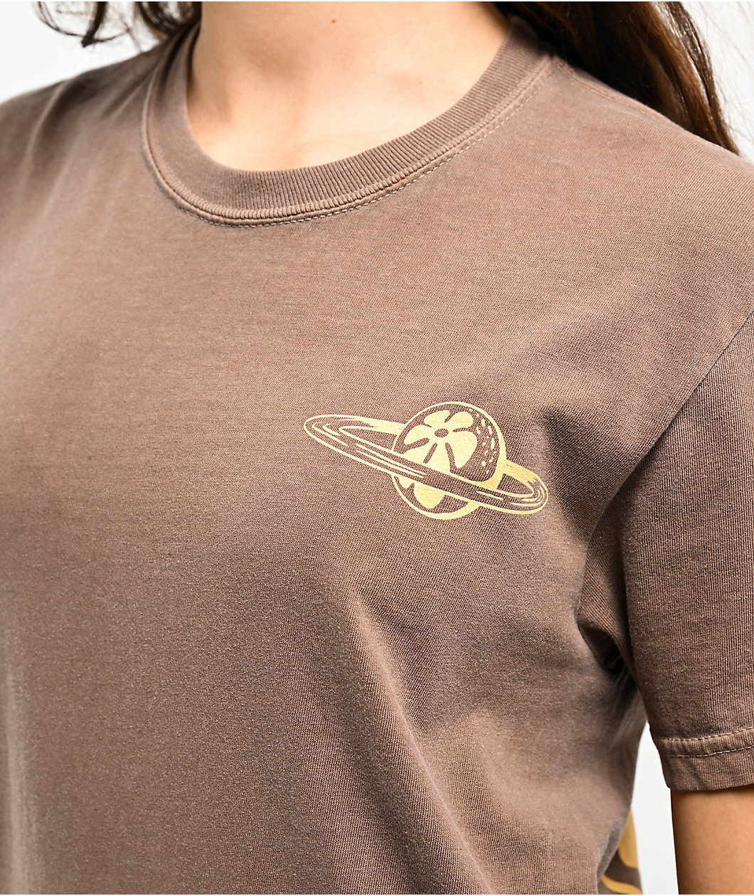 GRLSWIRL Alien Skate Brown T-Shirt