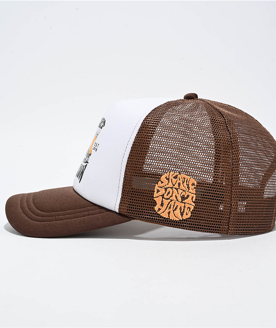 GRLSWIRL Support Skate Crew Brown Trucker Hat