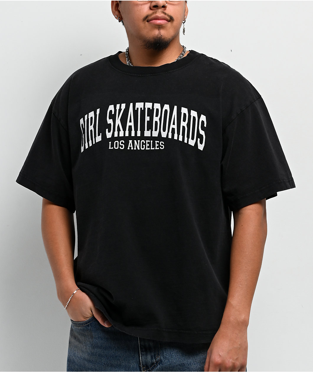 Girl Collegiate Black T-Shirt