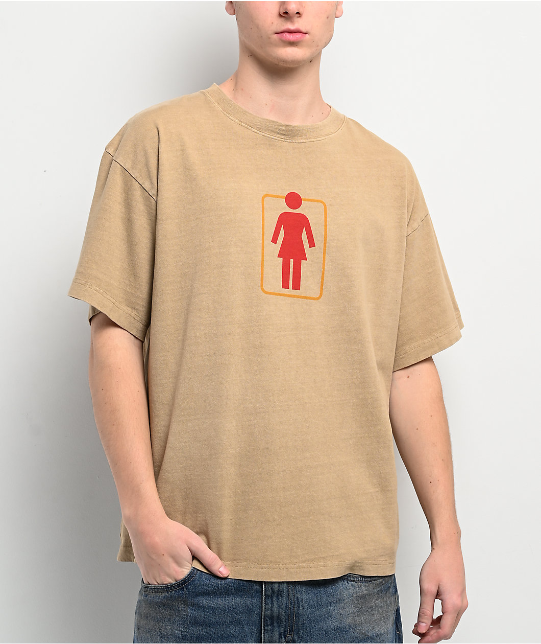 Girl Double OG Logo Brown T-Shirt