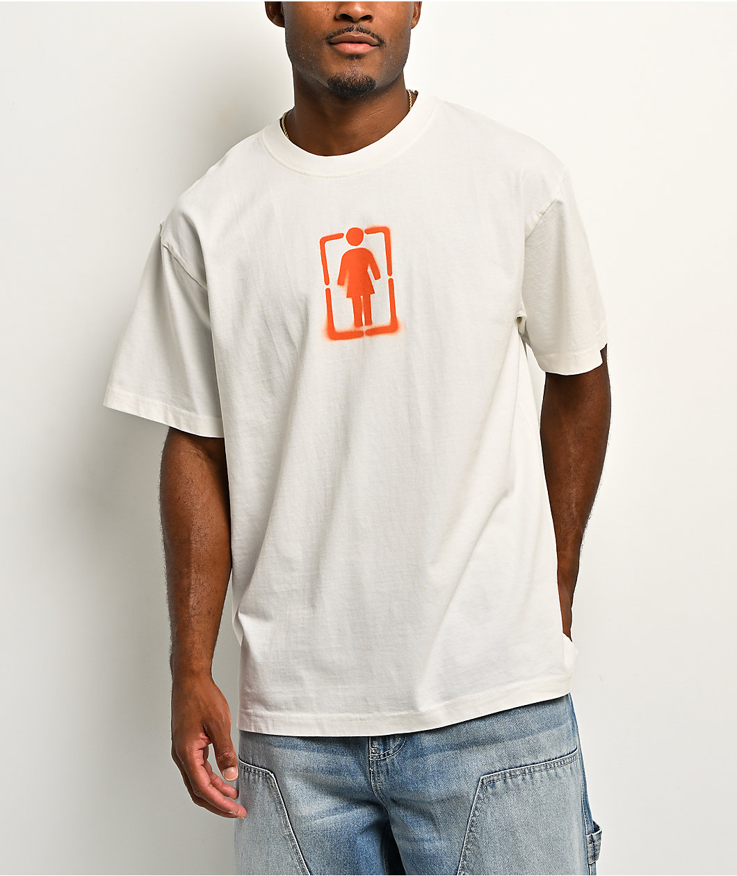 Girl Stencil OG White T-Shirt