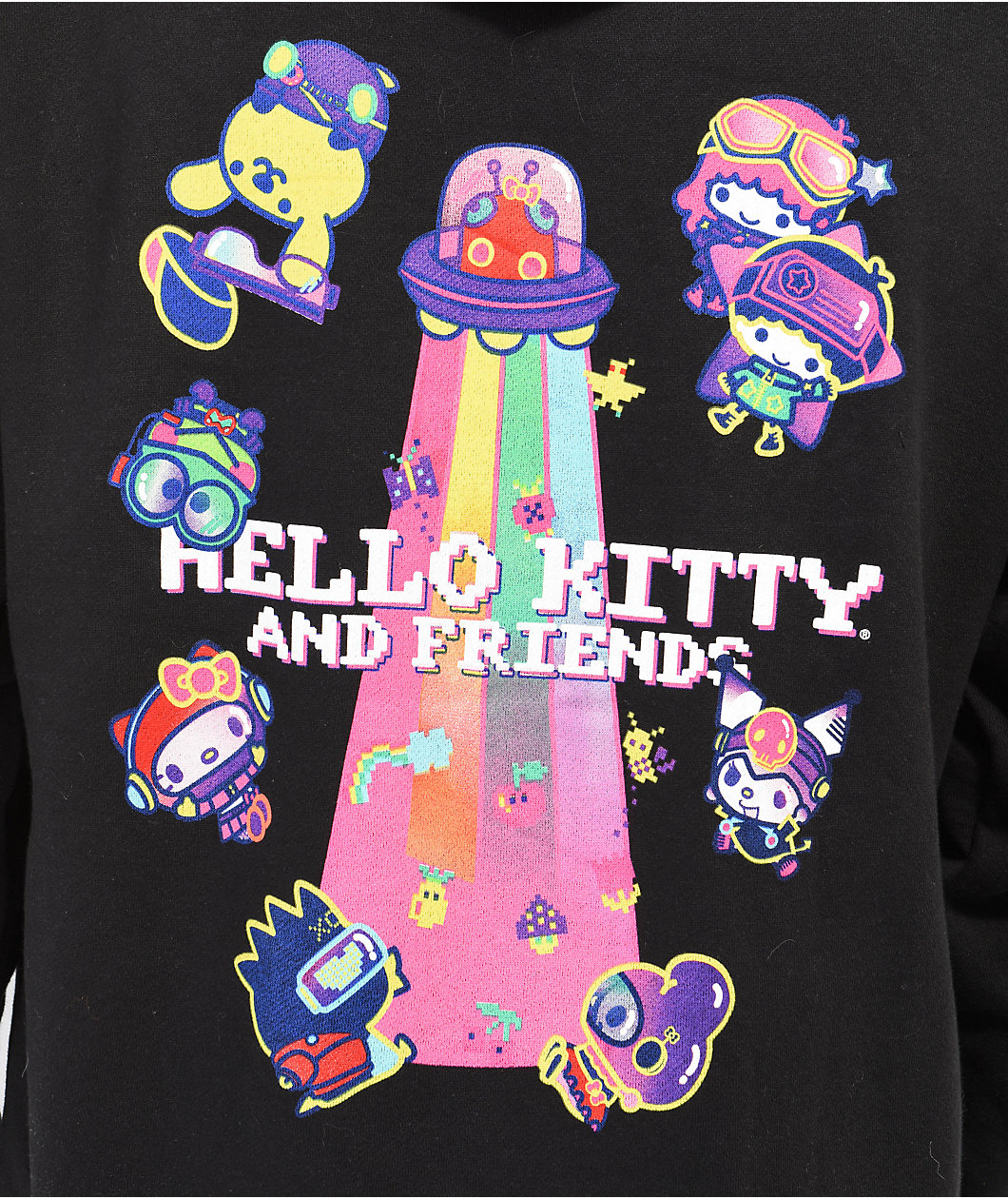 Girl x Sanrio Kawaii Arcade Friends Black Hoodie