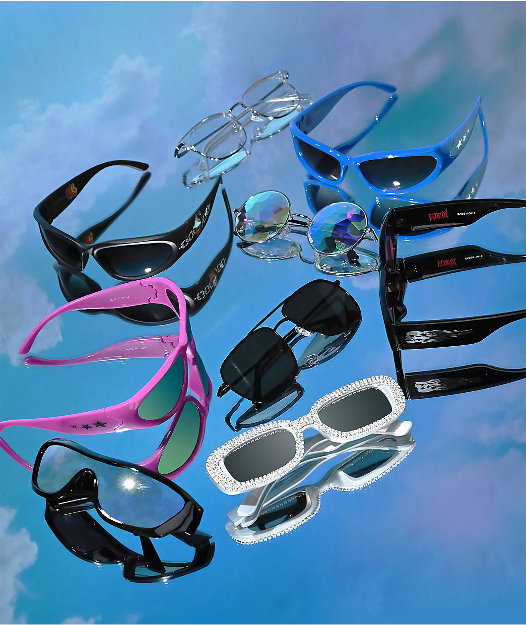 GloFX Imagine Kaleidoscope Silver Glasses