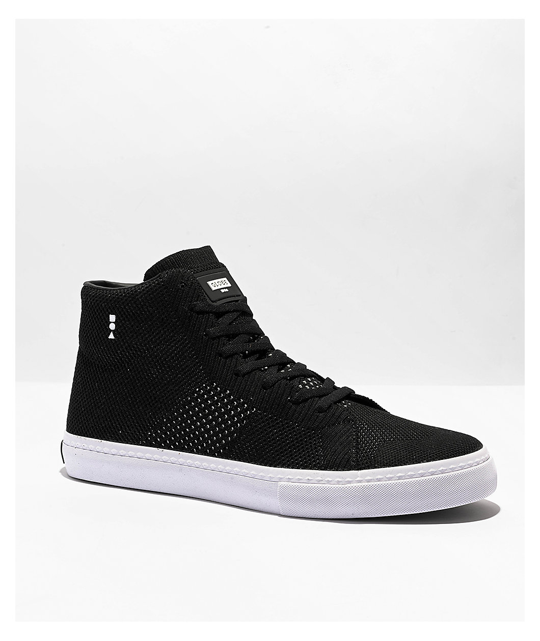 Globe LA Knit Black & White High Top Skate Shoes