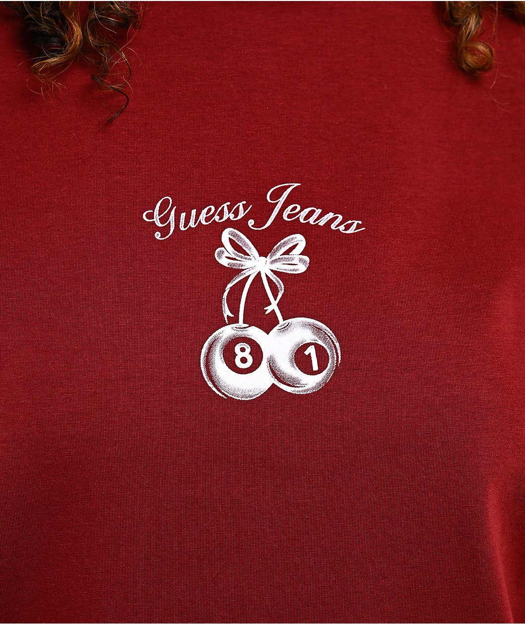 Guess Jeans Cherry Red Regular Fit T-Shirt