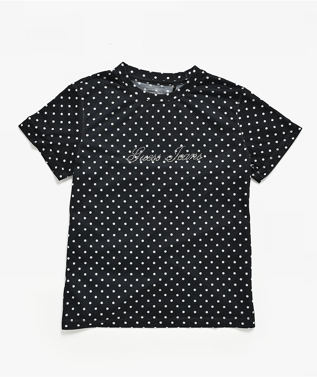 Guess Jeans Polka Dot Rhinestone Black T-Shirt