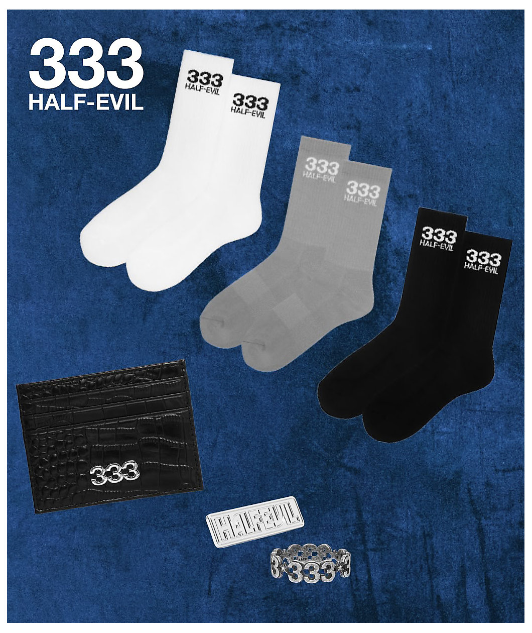 HALF EVIL 333 Star Silver Ring