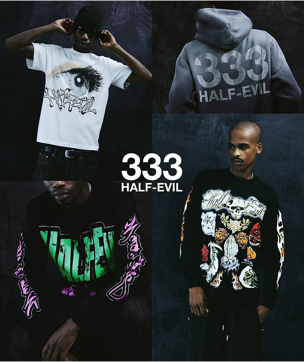 HALF EVIL Motorcross Black Long Sleeve T-Shirt