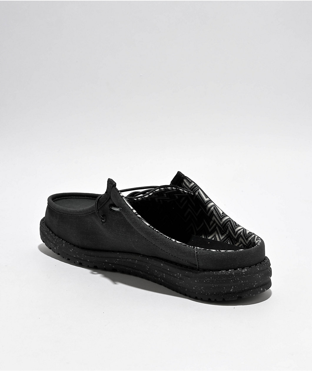 HEYDUDE Wally Funk Stretch Black Canvas Slippers