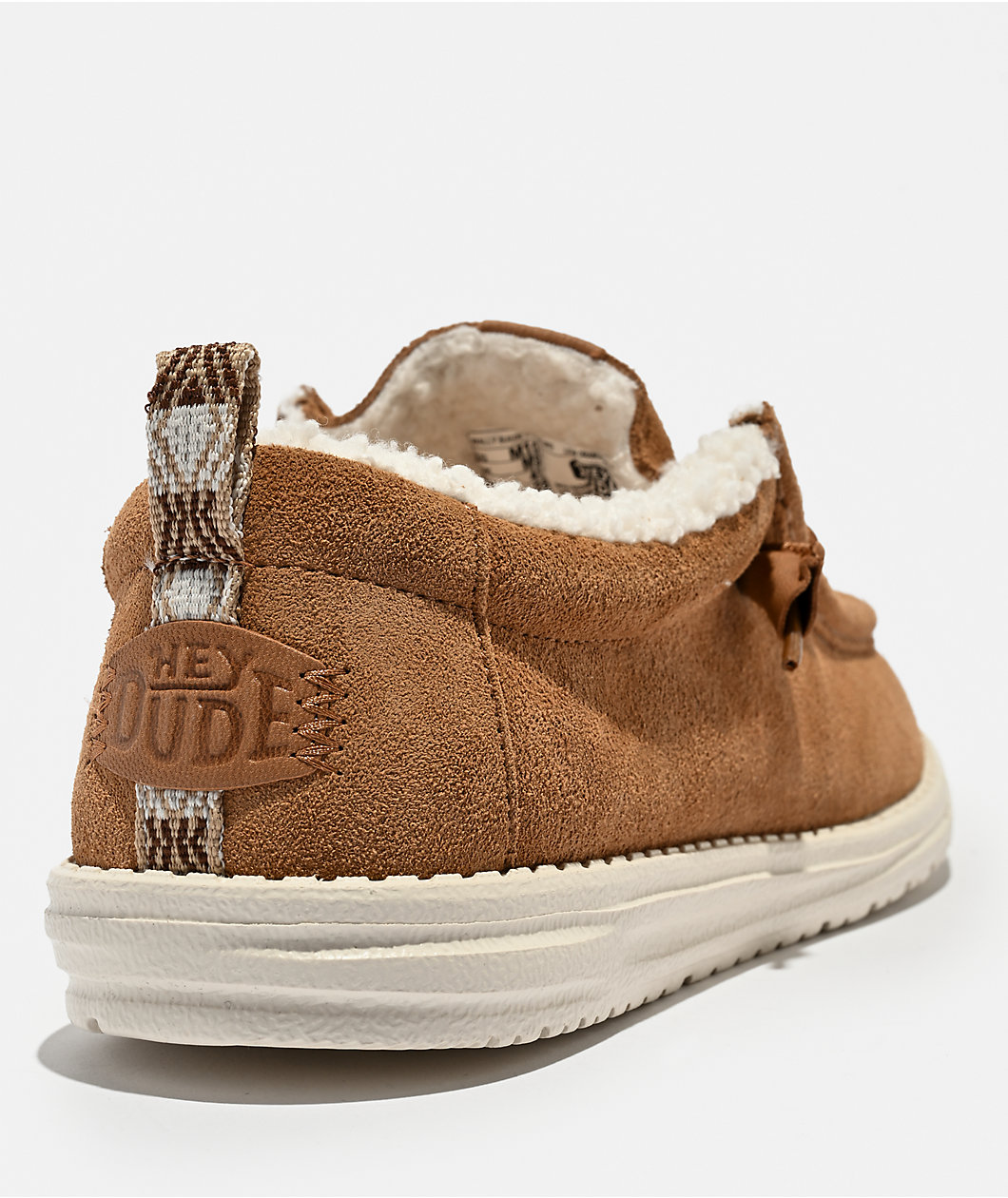 HEYDUDE Wally Suede Shearling Lion Orange & White Shoes