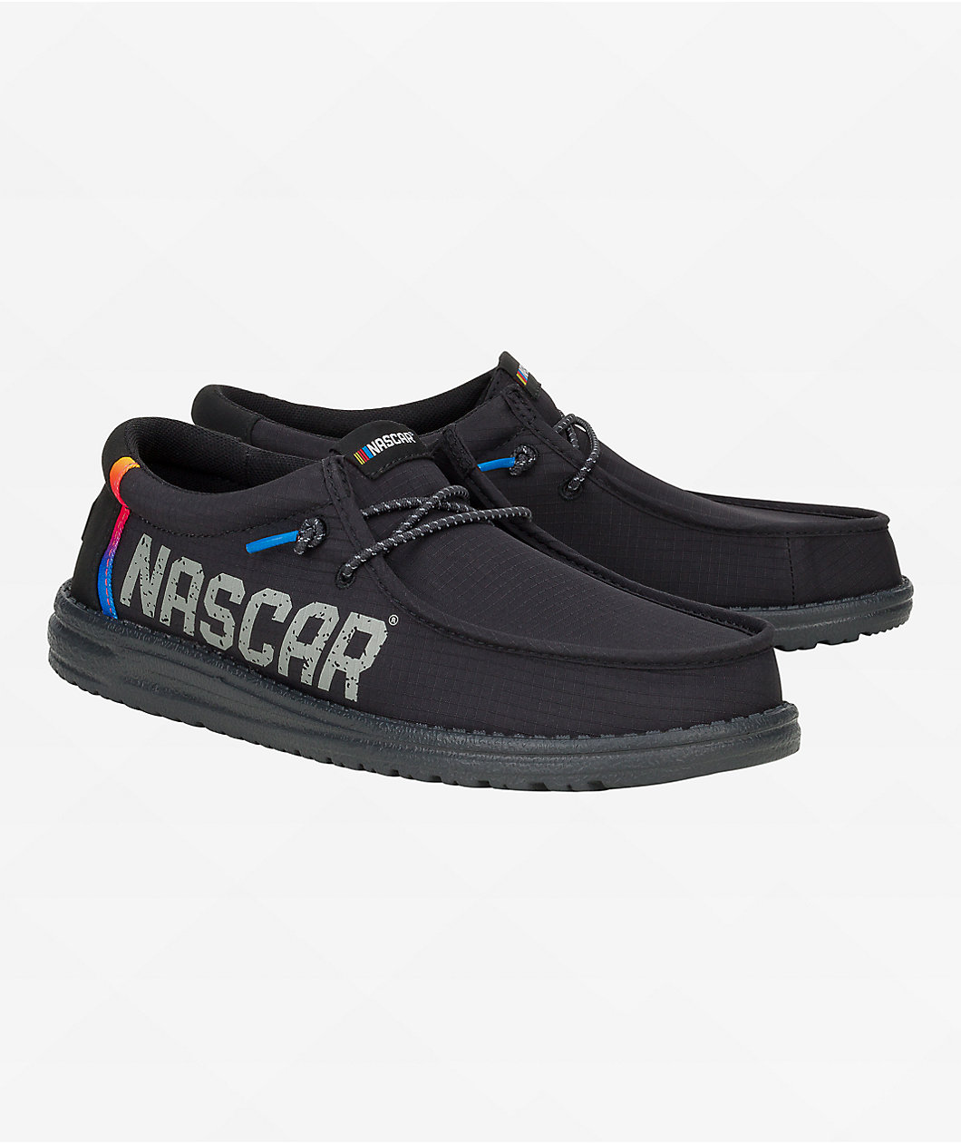 HEYDUDE x NASCAR Wally Black Shoes