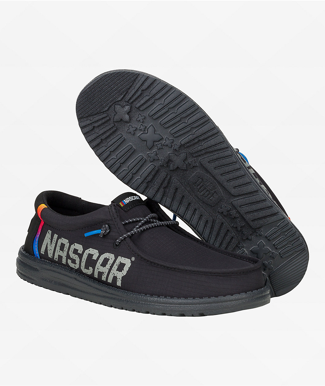 HEYDUDE x NASCAR Wally Black Shoes