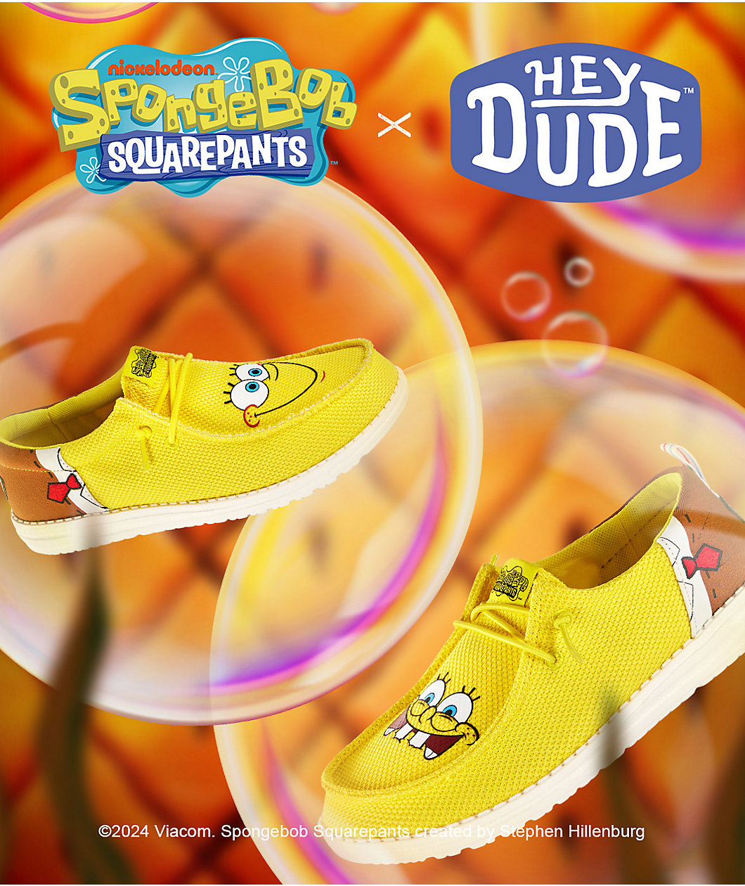 HEYDUDE x SpongeBob SquarePants Wendy Funk Yellow Shoes