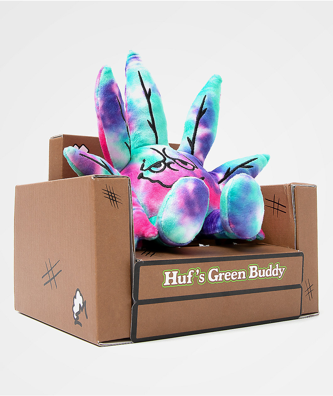 HUF 420 Green Buddy Blue Tie Dye Plush Toy