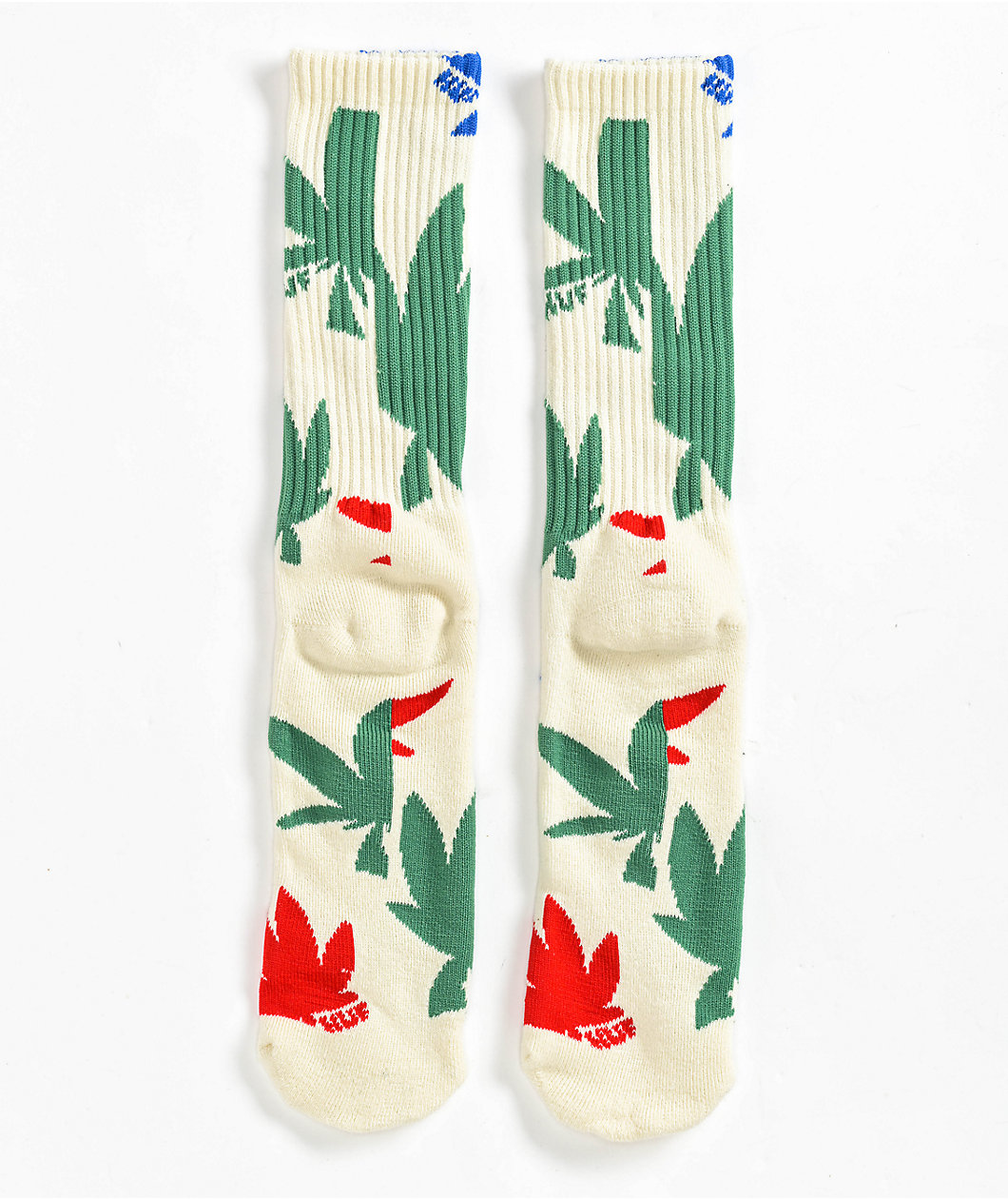HUF Abstract Plantlife White Crew Socks