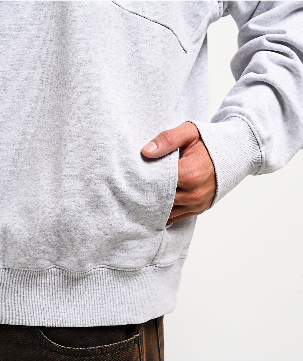 HUF Arch Enzyme Heather Grey Quarter Zip Sweatshirt