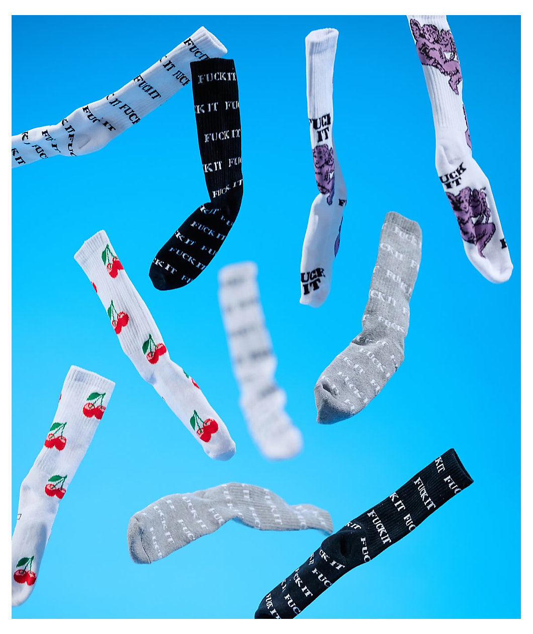HUF Cherry Bomb White Crew Socks