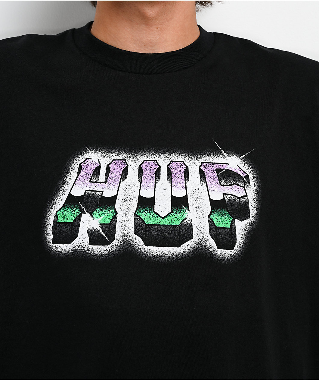 HUF Chrome Grit Black T-Shirt
