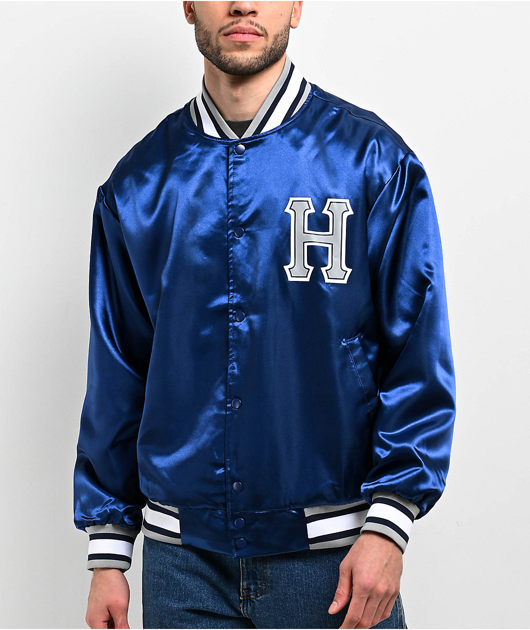 HUF Crackerjack Blue Baseball Jacket