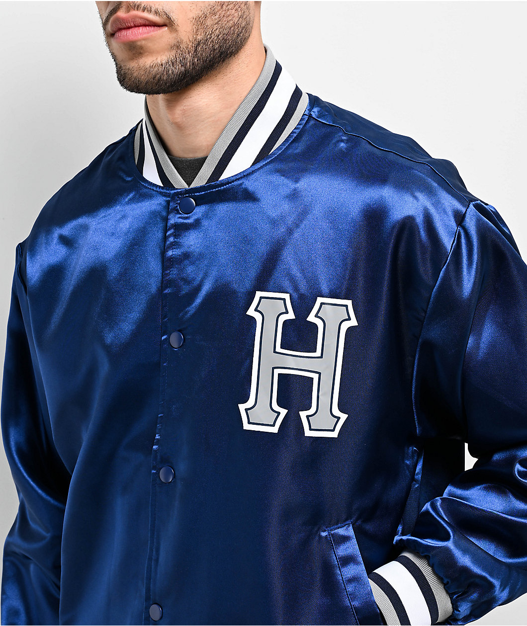 HUF Crackerjack Blue Baseball Jacket