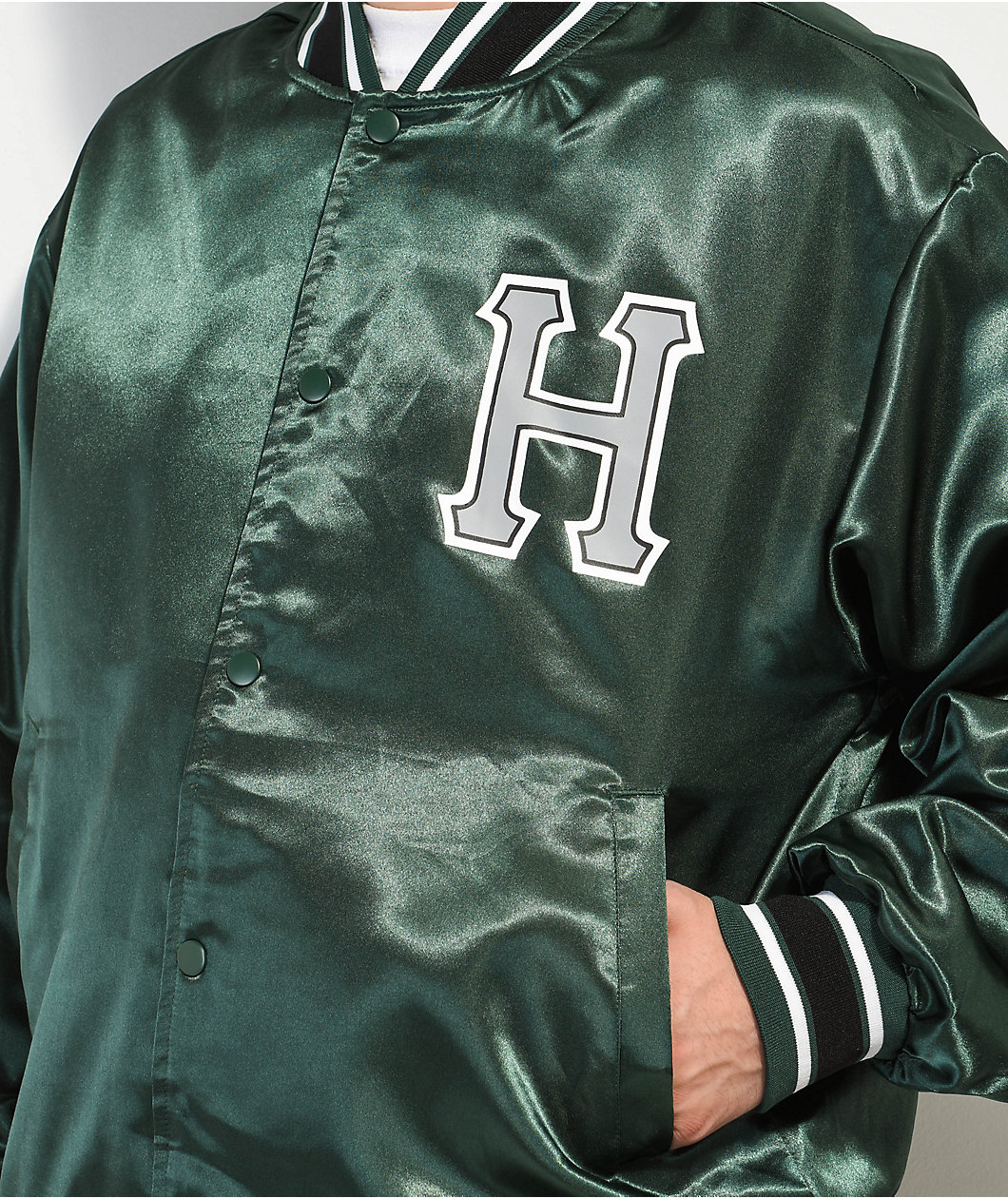 HUF Crackerjack Green Baseball Jacket