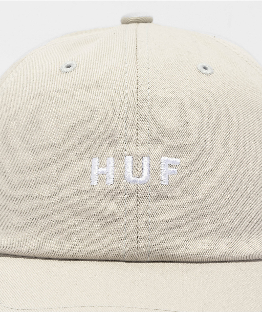 HUF Essentials Logo Cream Strapback Hat