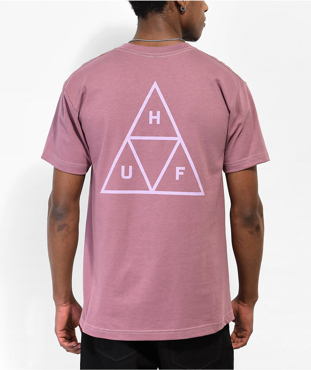 HUF Essentials Triple Triangle Mauve T-Shirt