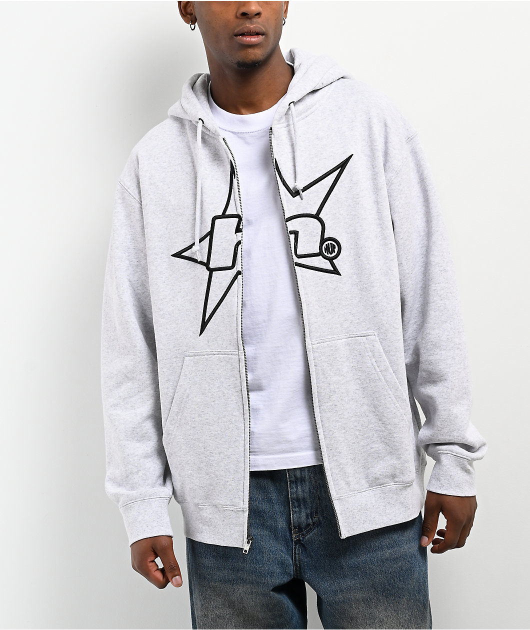 HUF Gleam Grey Zip Hoodie