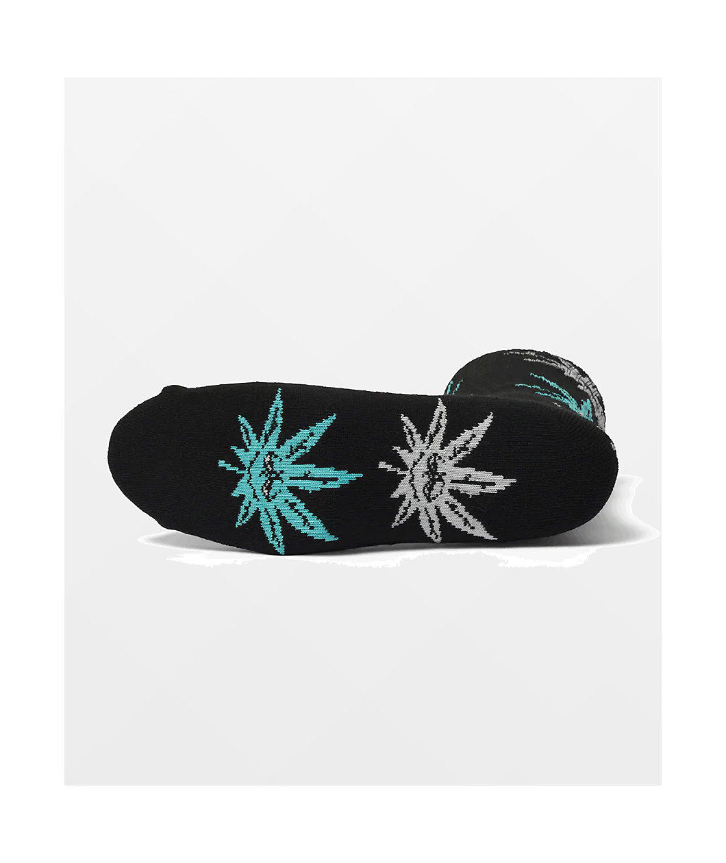 HUF Green Buddy Meditation Black Crew Socks
