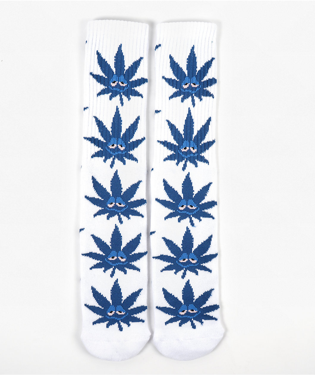 HUF Green Buddy White Crew Socks