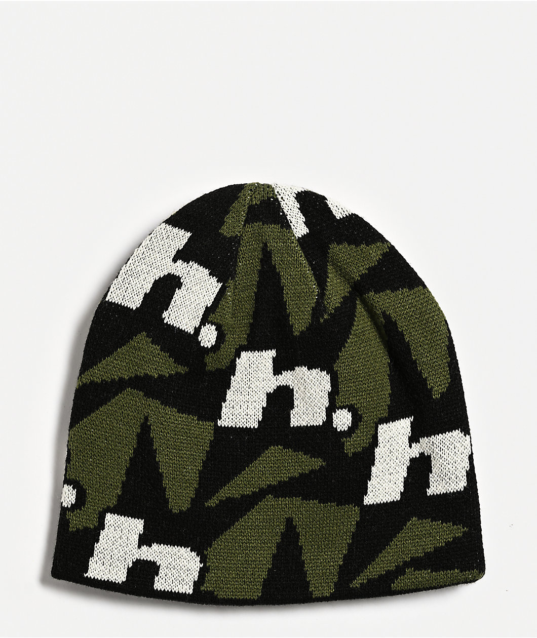 HUF H-Star Repeat Black & Olive Skully Beanie