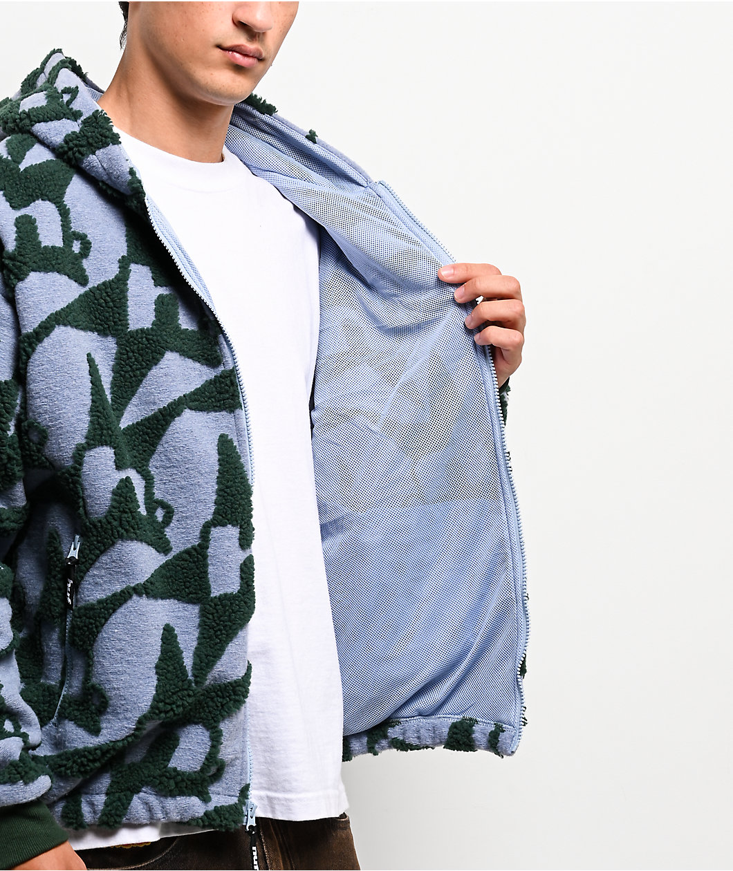 HUF H Star Repeat Ice Blue Zip Hoodie